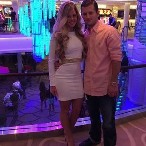 White cut out chain detail dress